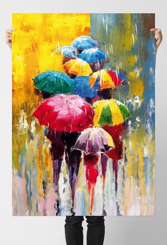 Plakat abstrakcja kolorowe parasole 21x29,7 cm A4 na Arena.pl