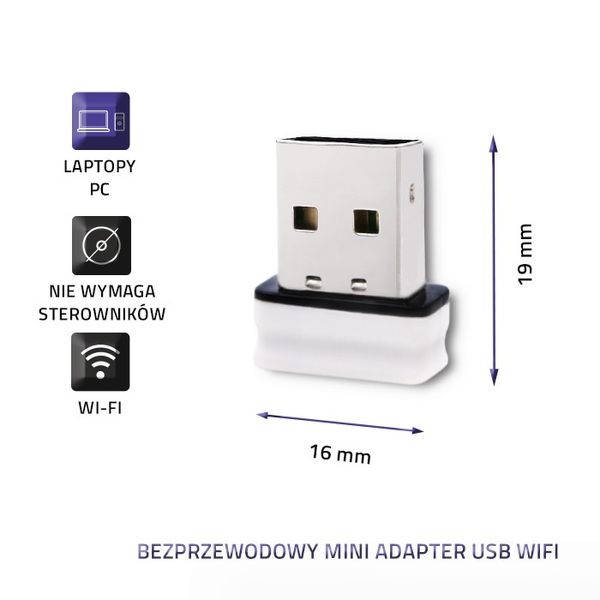 Qoltec Bezprzewodowy Mini Adapter USB Wi-Fi | Standard N zdjęcie 3