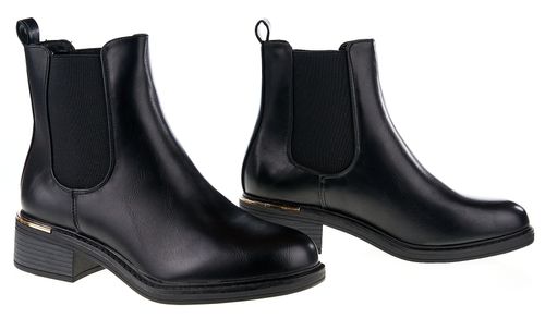 Botki sztyblety na niskim obcasie czarne Rozmiar obuwia - 38 na Arena.pl