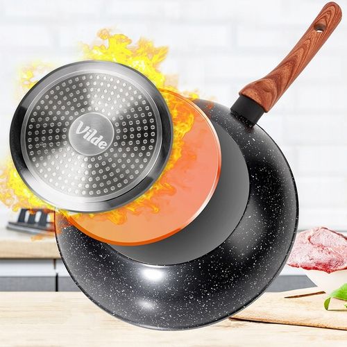 Wok GRANITOWY patelnia głęboka do smażenia duszenia dań azjatyckich 28 cm na Arena.pl