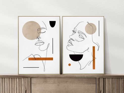 Zestaw dwóch plakatów portret jedna linia 40x50 cm na Arena.pl