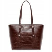 Torebka Damska Shopper Na Ramię PUCCINI Duża Mieści A4 Brązowa BML054D-2