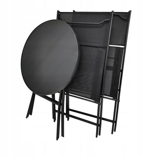 MEBLE NA BALKON TARAS SKŁADANE KOMPLET ZESTAW TASOS 2-OS 60 L CZARNY na Arena.pl