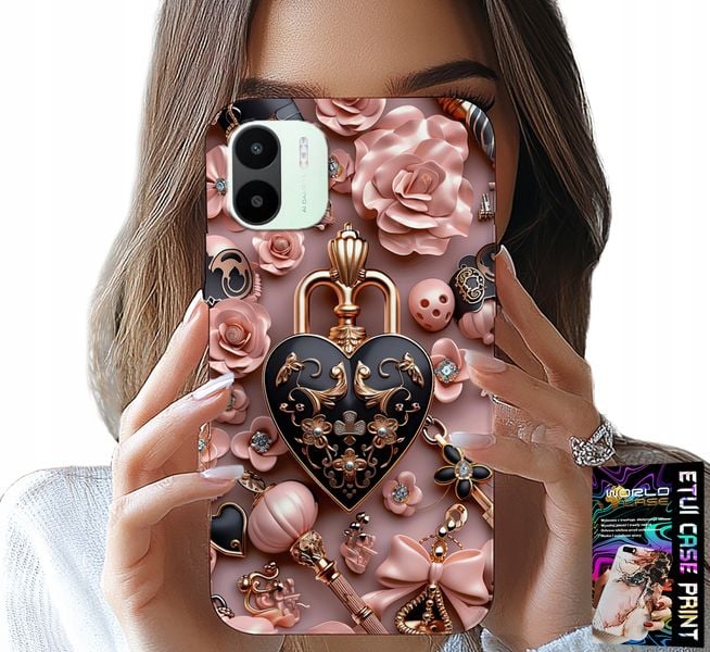 ETUI DO XIAOMI REDMI A2 - KOBIECE WZORY KŁÓDKA SERCE CASE + FOLIA zdjęcie 1