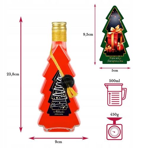 5x Butelki CHOINKA 500ml ZDOBIONA ŚWIĄTECZNA butelki na święta prezent na Arena.pl