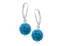 WISZĄCE KOLCZYKI KULKI SWAROVSKI CAPRI BLUE 10MM