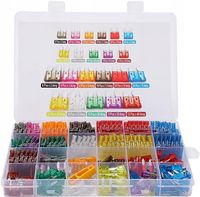 ZESTAW BEZPIECZNIKÓW samochodowych 300 sztuk 2A-40A DUŻE i MAŁE + chwytak