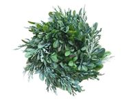 WIANEK DEKORACYJNY OZDOBNY LIŚCIASTY Z BIAŁYMI PĄKAMI 25CM