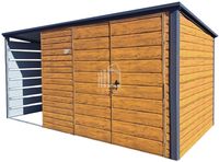 Schowek domek ogrodowy 3,5x2m + wiata 1,5m Brama dwuskrzydłowa dach  ID971