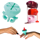 Silikonowy Uchwyt na Lakier do Paznokci Pierścionek Zielony Diament