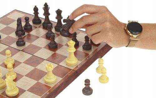 Szachy Warcaby Magnetyczne Klasyczne Duże na Magnes Gra 2w1 31x31 cm na Arena.pl