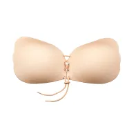 bye bra lace-it bra samonośny biustonosz wiązany nude miseczka d