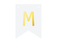 Baner DIY, 16 cm, biały, literka "M" [stwórz swój baner]