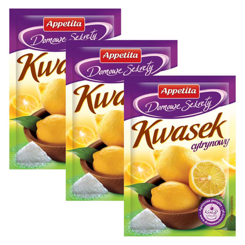 Appetita Domowe Sekrety Kwasek cytrynowy 20 g x 3 sztuki na Arena.pl