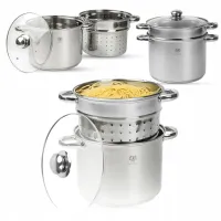 GARNEK DO GOTOWANIA MAKARONU Z CZEDZAKIEM 8,1L 24CM INDUKCJA GAZ