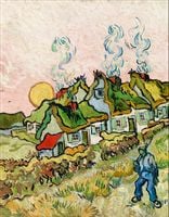 Houses and Figure, Vincent Van Gogh - plakat 70x100 cm