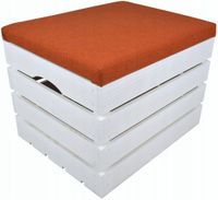2 x SCHOWEK PUFA TAPICEROWANA SKRZYNIA SOSNOWA KUFEREK