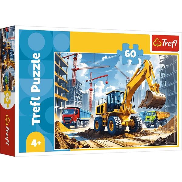 Puzzle 60 Traktor Koparko-Ładowarka 17406 zdjęcie 1
