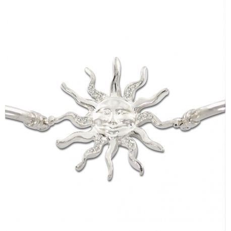 SREBRNA BRANSOLETKA SŁOŃCE Z CYRKONIAMI PRÓBA SREBRA 925 na Arena.pl