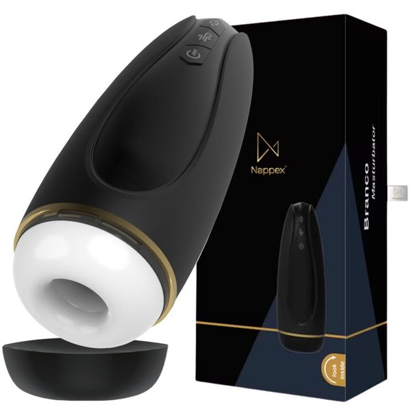Masturbator - Nappex™ Branco Black - Premium Mastubators (10 Languages zdjęcie 1