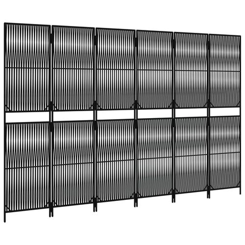 Parawan 6-panelowy, czarny, polirattan na Arena.pl