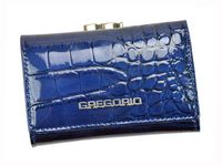 Lakierowany mały Skórzany damski portfel Gregorio