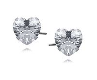 Delikatne srebrne kolczyki serca serduszka cyrkonie srebro 925 1CHW7E