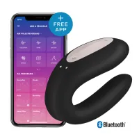 satisfyer double joy black - model do wspolnego użytkowania, czarny