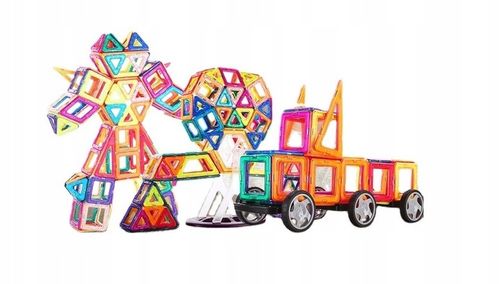 KLOCKI MAGNETYCZNE PANELE NEODYMOWE 76 EL DUŻY ZESTAW EDUKACYJNY DLA DZIECI na Arena.pl