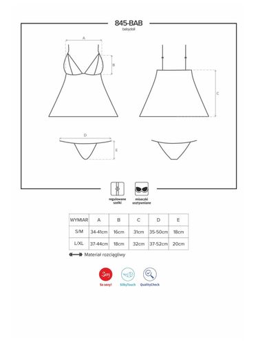 845-BAB-5 babydoll i figi różowe – uroczo! Obsessive S/M na Arena.pl