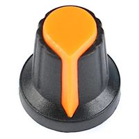 Gałka pokrętło potencjometra pomarańczowa 6mm WH148 17/10-16mm pom-czarne