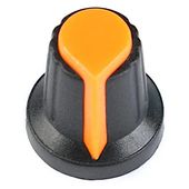 Gałka pokrętło potencjometra pomarańczowa 6mm WH148 17/10-16mm pom-czarne