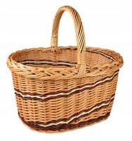 Wiklinowy koszyk NA ZAKUPY GRZYBY kosz na PIKNIK
