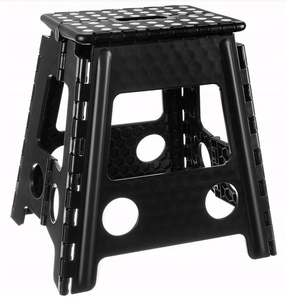 STOŁEK SKŁADANY CZARNO-BIAŁY 39CM zdjęcie 2