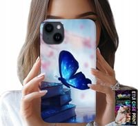 ETUI DO IPHONE 15 - NIEBIESKI MOTYLEK, MOTYL, DAMSKIE WZORY