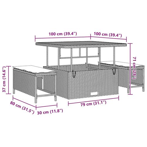 Zestaw Sof na Ogród 13 pcs Czarny i kremowy 100 x 100 x 71 cm na Arena.pl