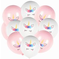 balony lateksowe jednorożec różowe i białe dekoracja imreza 6szt 35cm boho