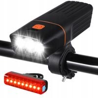 LAMPA ROWEROWA PRZÓD TYŁ LAMPKA ROWEROWA LED NA KIEROWNICĘ MOCNA USB