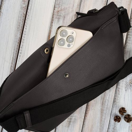 saszetka nerka damska wielofunkcyjna duża klasyczna brązowa na Arena.pl