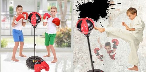 ZESTAW BOKSERSKI DLA DZIECKA GRUSZKA DO BOKSOWANIA RĘKAWICE KICKBOXING BOKS na Arena.pl
