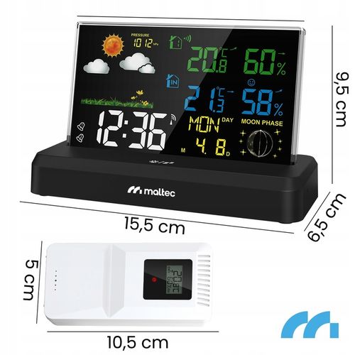 BEZPRZEWODOWA STACJA POGODY TERMOMETR HIGROMETR BAROMETR CZUJNIK na Arena.pl