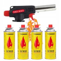 PALNIK GAZOWY NA KARTUSZE OPALARKA GRILL LUTLAMPA + 4x GAZ TIROSS