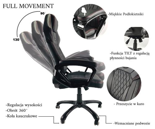 Fotel obrotowy do biurka SPIDER BLACK FABRIC na Arena.pl