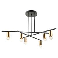 LAMPA sufitowa NORMANI MDM3658/6 BK+BRO Italux industrialna OPRAWA pręty żarówki bulbs loft czarna brąz