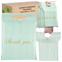 FOLIOPAKI KURIERSKIE MIĘTOWE Z RĄCZKĄ 310x420+70 50szt THANK YOU
