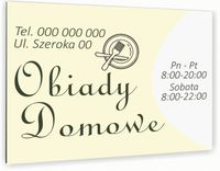 nadruk UV TABLICZKA reklamowa szyld OBIADY DOMOWE RESTAURACJA DIBOND 40x30