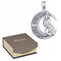 ZAWIESZKA SREBRO925 WILK I KSIĘŻYC WISIOREK OKSYDOWANY