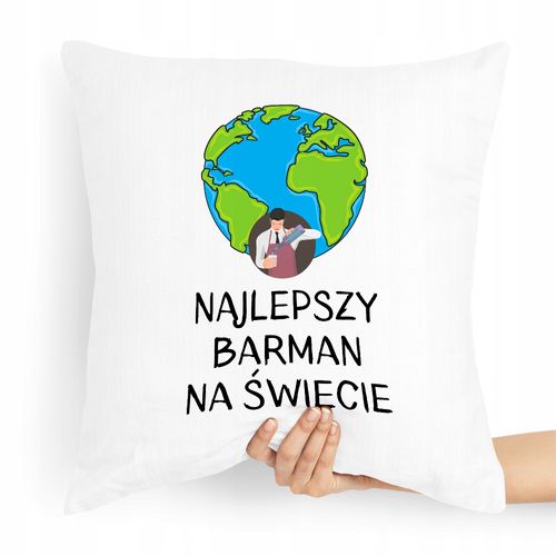 Poduszka Prezent Dla Barmana Najlepszego Barmana Z Nadrukiem Ze Zdjęciem na Arena.pl
