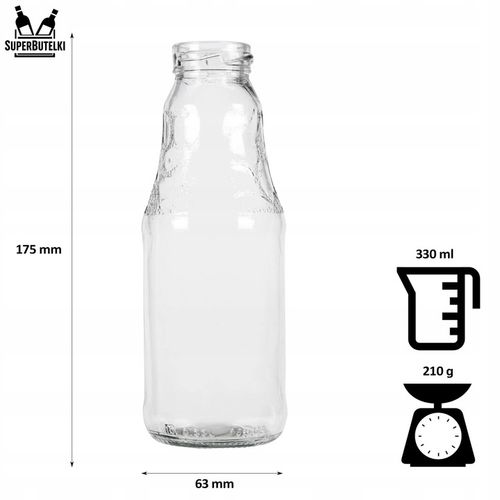 10x BUTELKA SZKLANA SOCZEK 330ml Z ZAKRĘTKĄ NA SOK BUTELKI NA SOKI + GRATIS na Arena.pl