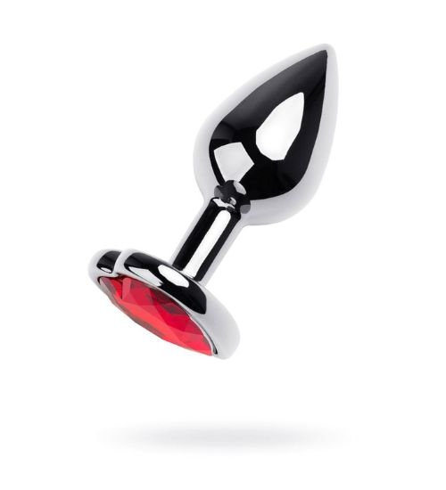 Metalowy plug z czerwonym serduszkiem zdjęcie 2